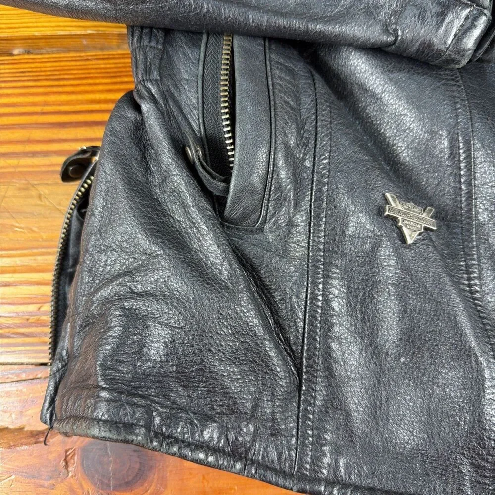 womens harley davidson leather jacket medium Vintage 2004 Removeable Liner!
